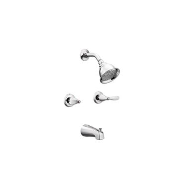 Moen Adler Tub/Shower Faucet 4in Spray Head Chrome 2 Handle