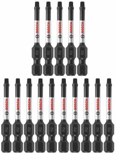 Bosch 15 pc. Impact Tough 2 In. Square #2 Power Bits