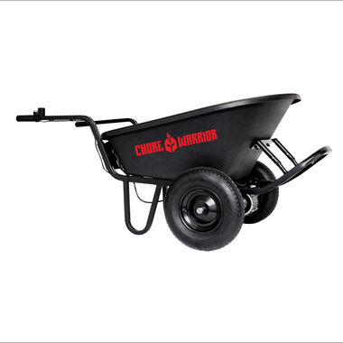 Chore Warrior Wheelbarrow Battery Powered with 6 Cu Ft Black Poly Tub
