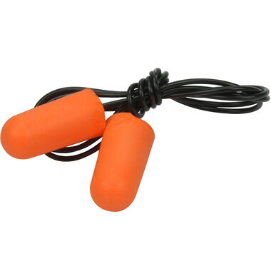 Protective Industrial Products Ear Plug Mega Bullet Orange Disposable Soft PU Foam Corded