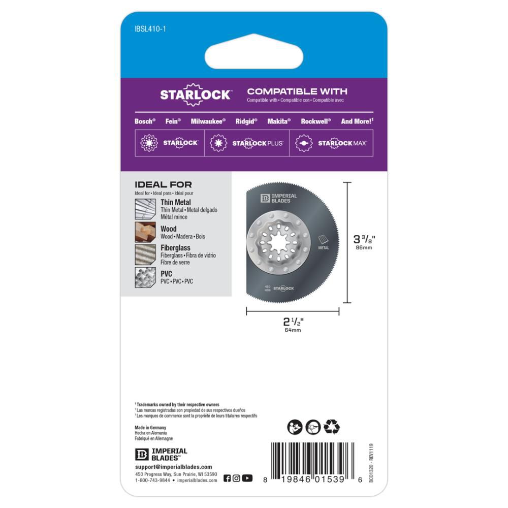 Imperial Blades Starlock 3 3/8in Thin Metal Segment Blade 1pc, large image number 6
