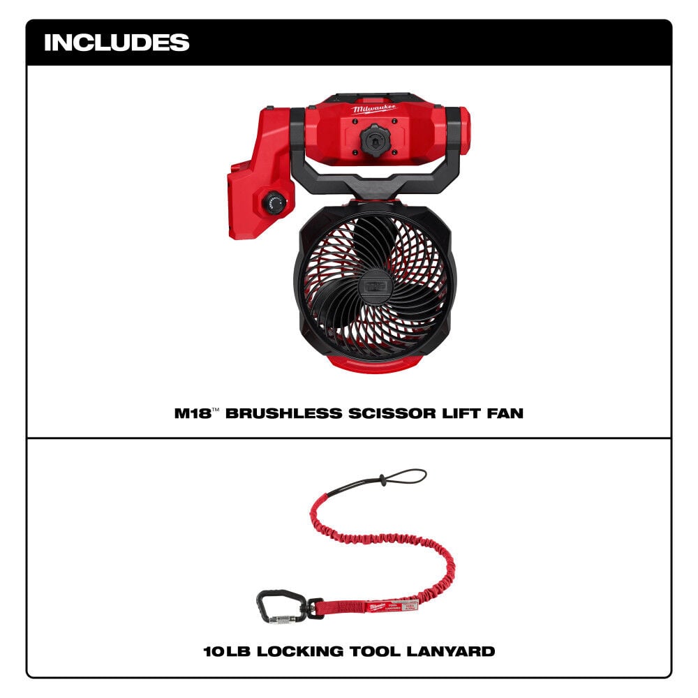 Milwaukee M18 7 inch 750 CFM Variable Speed Brushless Scissor Lift Fan (Bare Tool), large image number 3