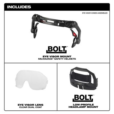 Milwaukee BOLT Eye Visor Clear Dual Coat Lens Compatible with 