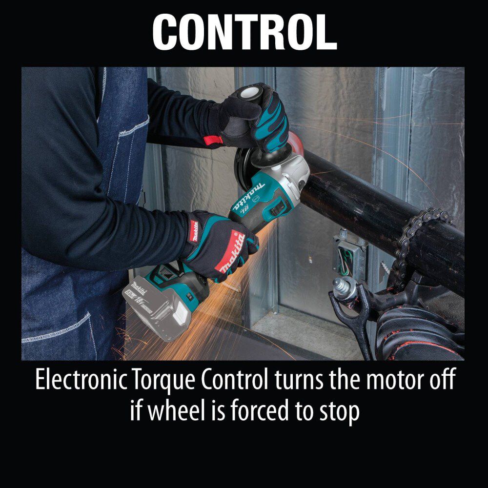 Makita 18V LXT 4 1/2 / 5in Cut-Off/Angle Grinder with Electric Brake (Bare Tool), large image number 3
