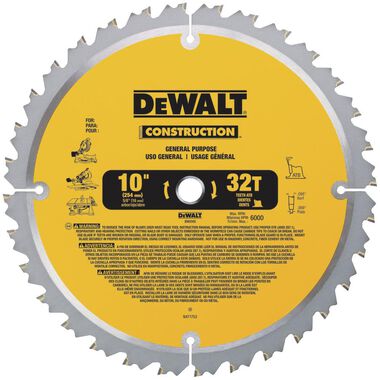 DEWALT DW 10-in 60T and 10-in 32T Saw Blade, large image number 1