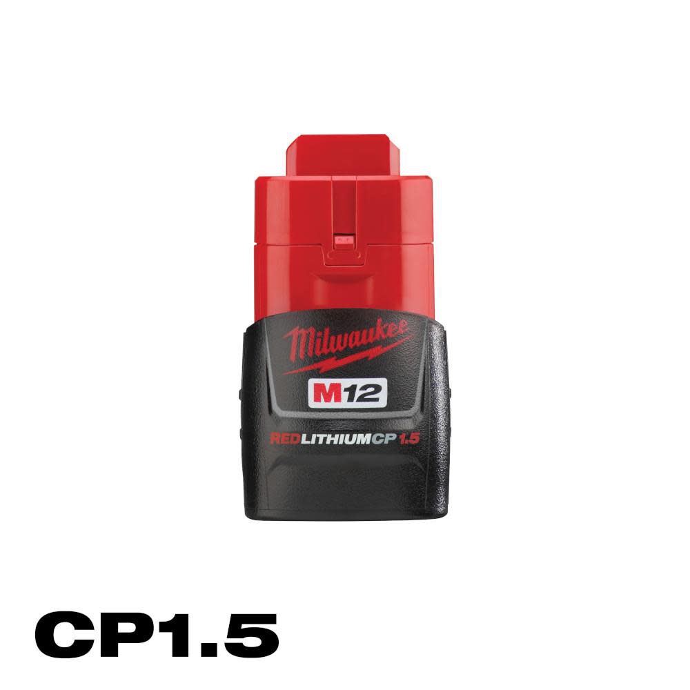 Milwaukee M12 REDLITHIUM CP 12V 1.5Ah Lithium Ion Power Tool Battery Pack with Fuel Indicator, large image number 9