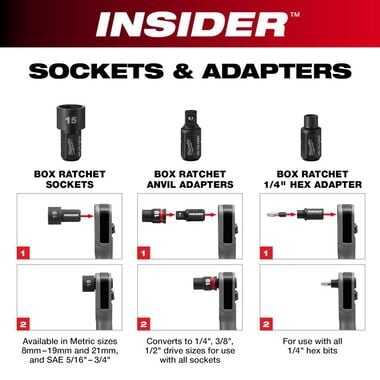 Milwaukee INSIDER Box Ratchet Socket SAE Set 8PC, large image number 6