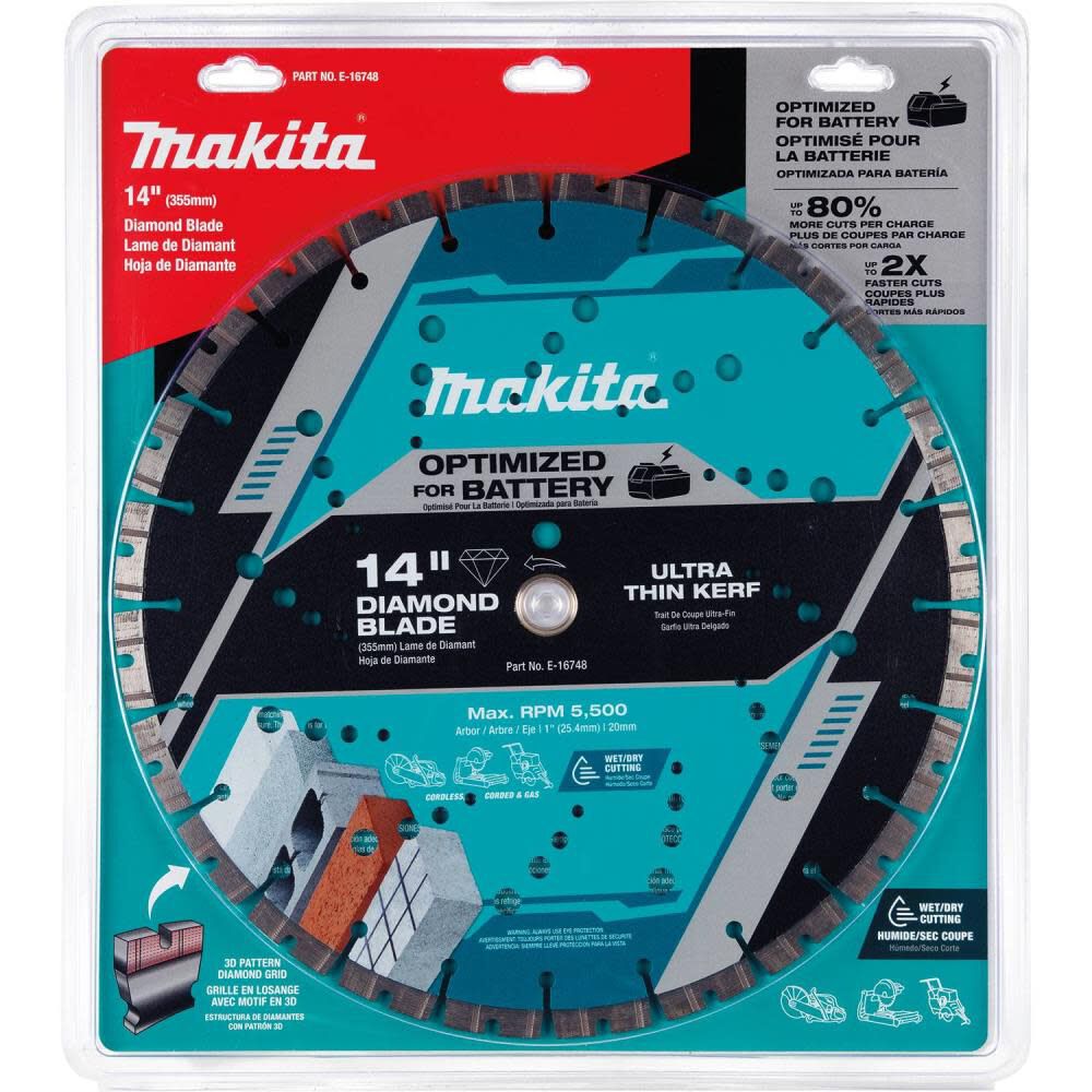 Makita Promotional Bundle of 6 Thin Kerf 14 Inch Segmented Turbo Rim Diamond Blade for Reinforced Concrete and Brick, large image number 6