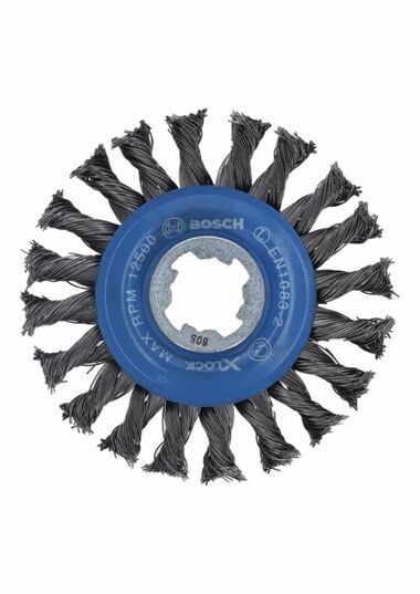 Bosch 4-1/2 Inch Wheel Dia. X-LOCK Arbor Carbon Steel Full Cable Knotted Wire Wheel