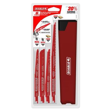 Diablo Tools 6 pc Nail-Embedded Wood and Metal Cutting/Demolition Recip Set, large image number 0