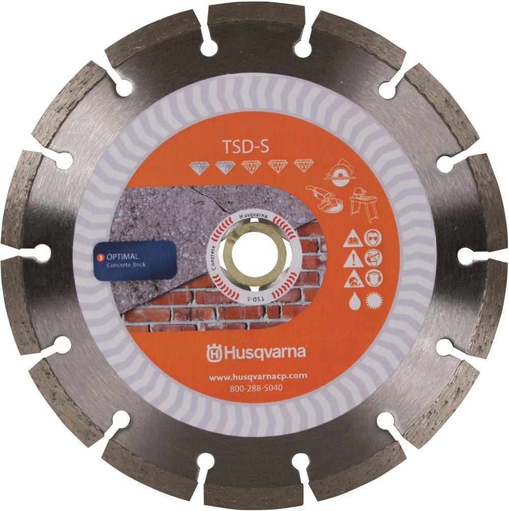 Husqvarna Construction TSD-S Dri Disc 5 Inch Segmented Diamond Saw Blade for Concrete, 7/8 Inch Arbor - 542761410