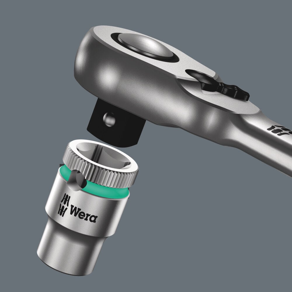 Wera Tools 8004 A Zyklop Metal Ratchet W/ Switch Lever & 1/4in Drive, large image number 8