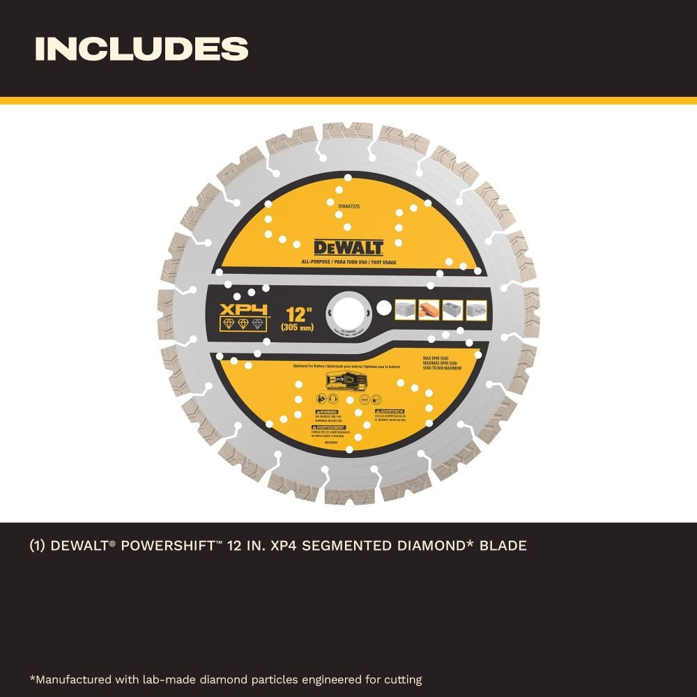 DEWALT POWERSHIFT 12 Inch XP4 Segmented Diamond Blade, large image number 3