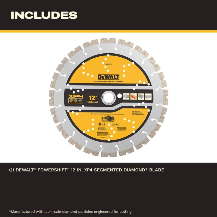 DEWALT POWERSHIFT 12 Inch XP4 Segmented Diamond Blade, large image number 2