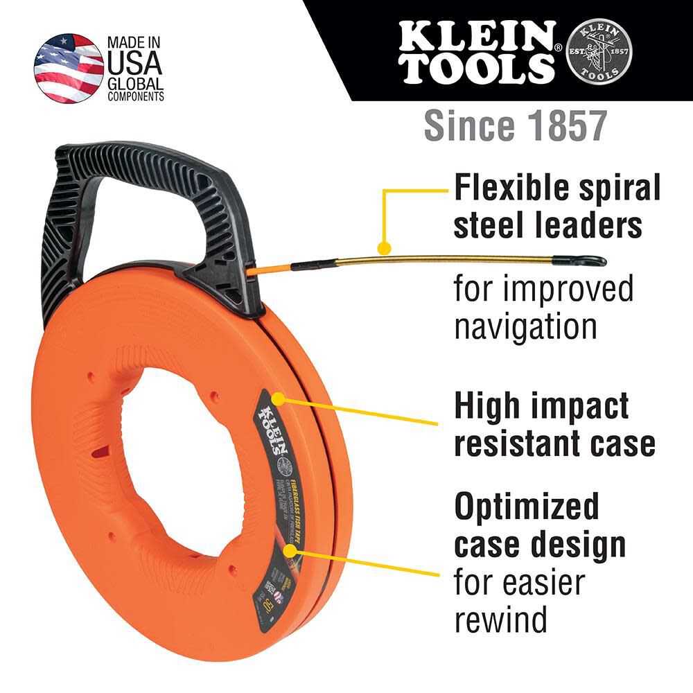 Klein 50 ft top fish tape