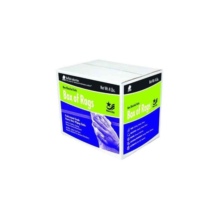 Buffalo Industries New Bleached Knits Cloth Rag 4 Lb Box, large image number 1