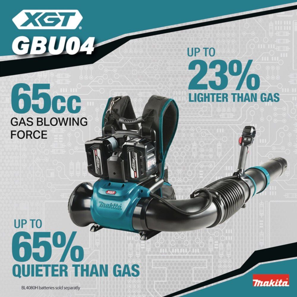 Makita 40V max XGT Brushless Backpack Blower (Bare Tool), large image number 2