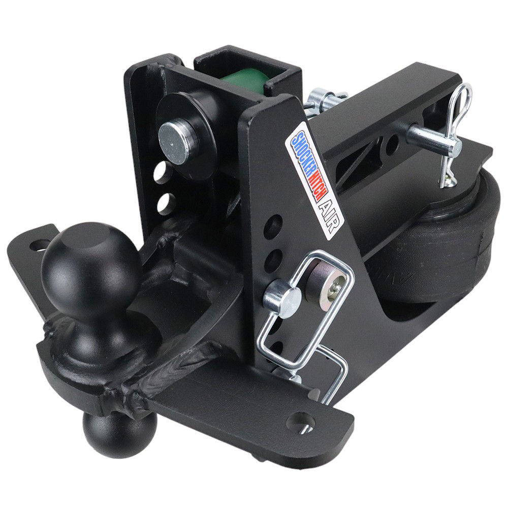 Shocker Hitch 14K 2 Inch Max Black Air Receiver Hitch & Black Combo Sway Bar Tab Ball Mount 2 Inch & 2 5/16 Inch Hitch Balls, large image number 8