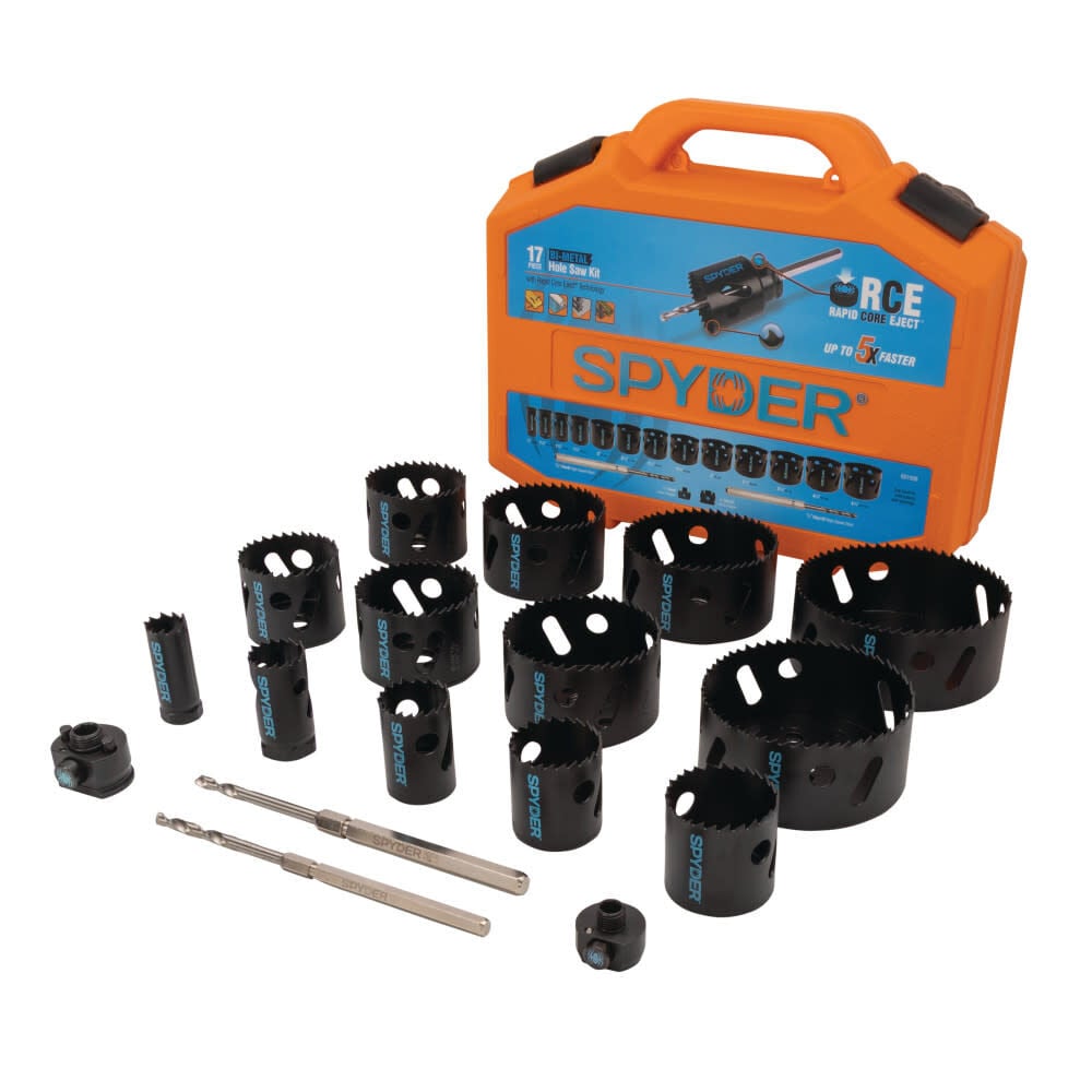 Spyder Bi-Metal Master Electrician Hole Saw Kit, 13 Hole Saws 17 Pieces, large image number 1