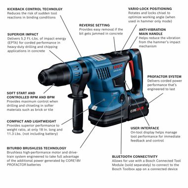 Bosch Hitman SDS Max 1 9/16in Rotary Hammer Kit, large image number 1