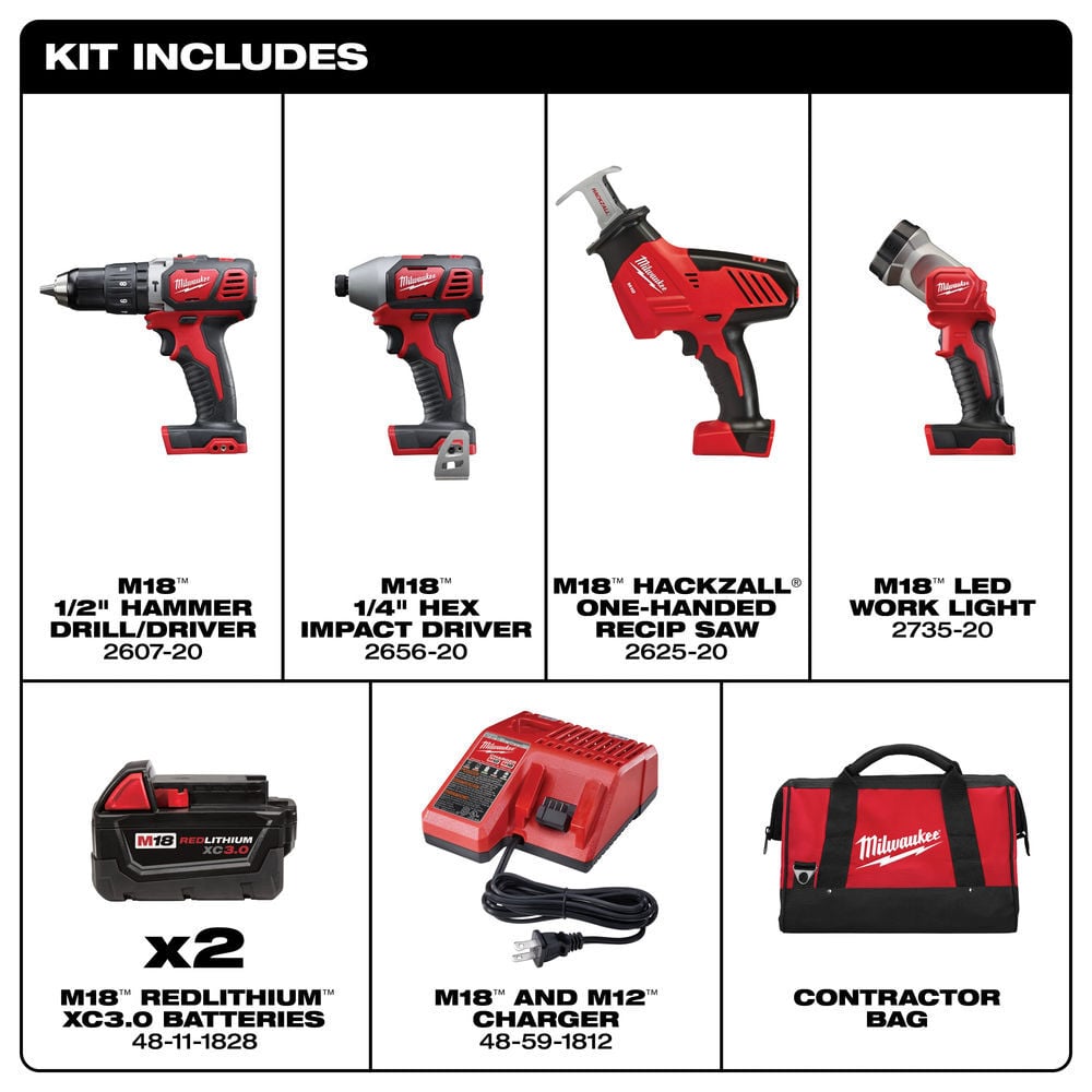 Milwaukee M18 4-Piece Combo Kit, large image number 6