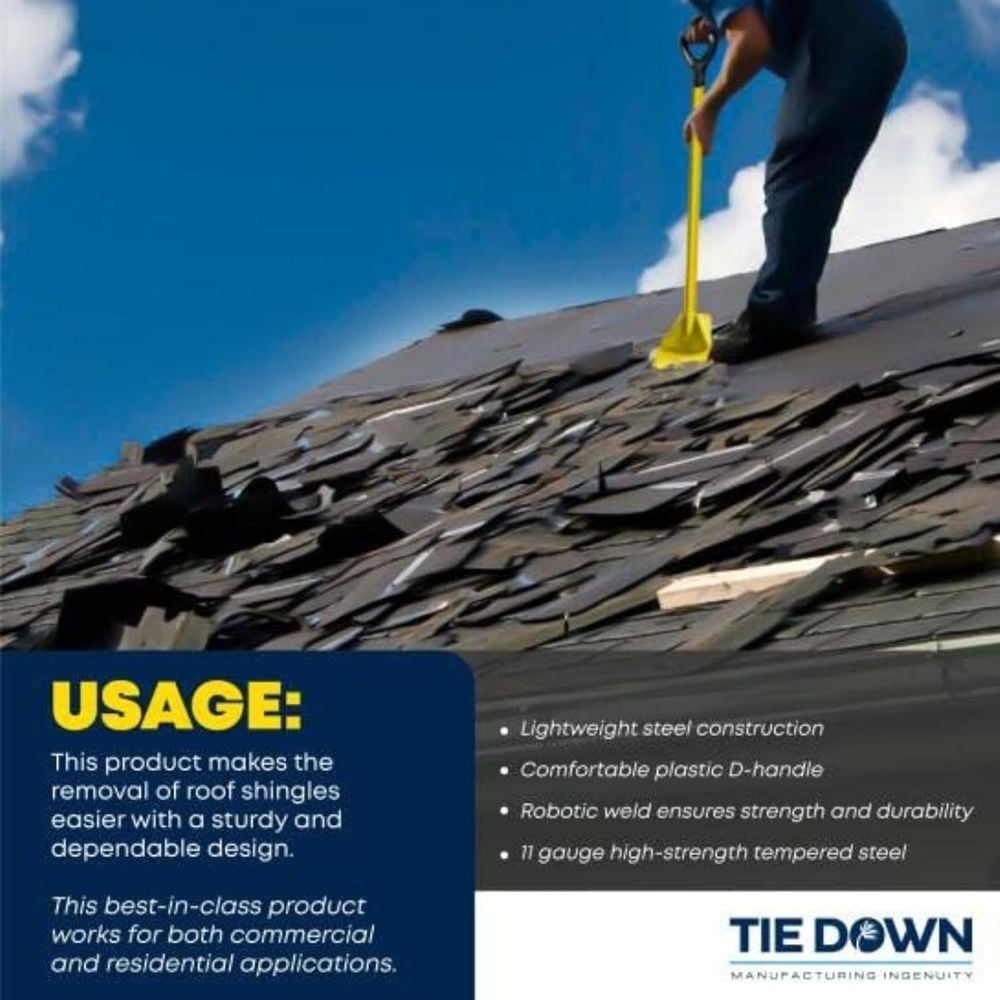 Tie Down 4 Ft Yellow El Burro Shingle Shovel with Ergonomic Plastic Handle, large image number 6