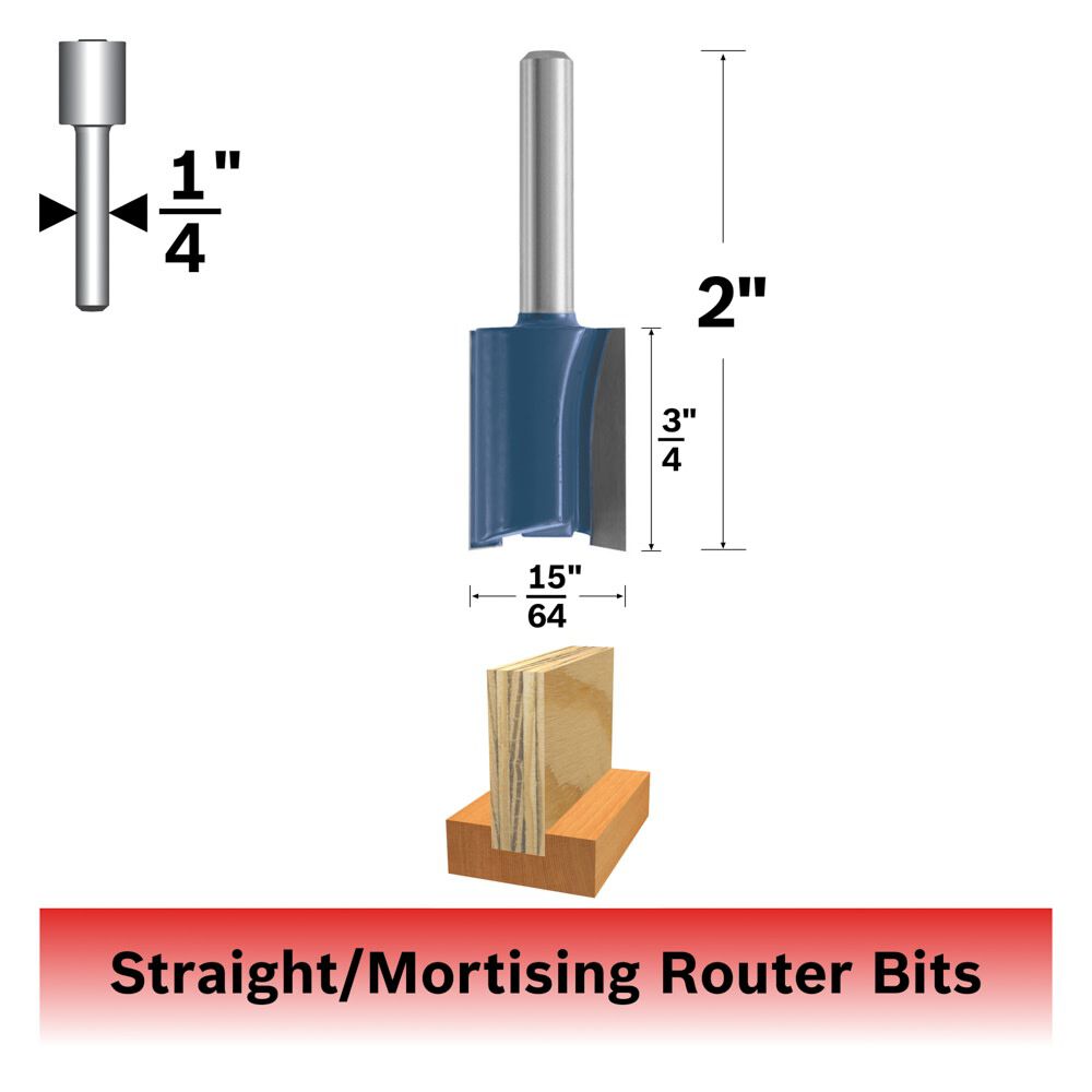Bosch 15/64in x 3/4in Carbide Tipped Plywood Mortising Bit, large image number 2