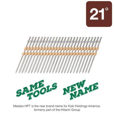 Metabo HPT 3-1/2 Inch 21 Degree Plastic Strip Collated Duplex Nail | 50312-16D, large image number 3
