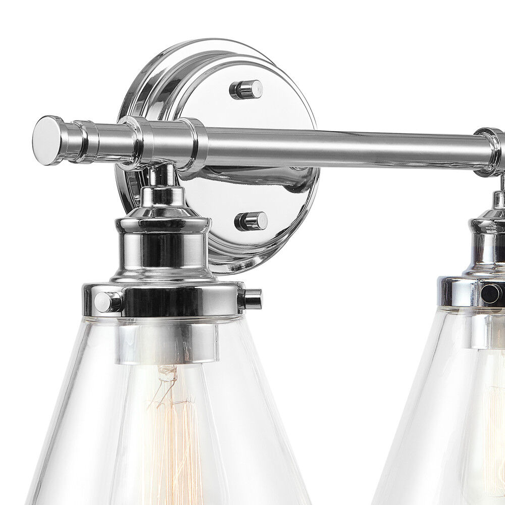 Globe Electric Parker Vanity Light 60W E26 2 Light Vintage Chrome, large image number 6