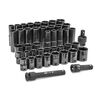 GEARWRENCH 1/2in Drive 6 Point Standard/Deep SAE/Metric Impact Socket Set 44pc, small image number 1