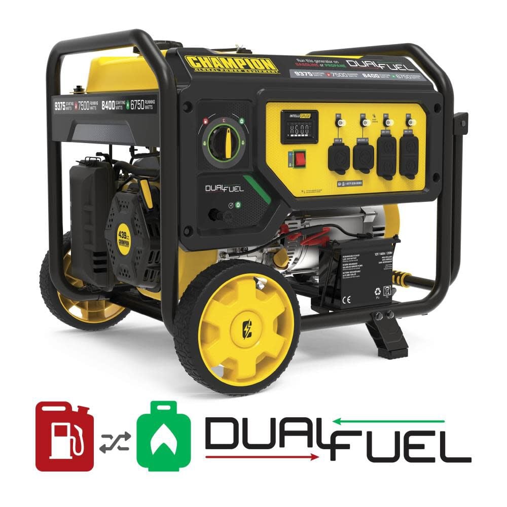 Champion Power Equipment 9, 375 Watt Dual Fuel 50-State Portable Generator – 201040