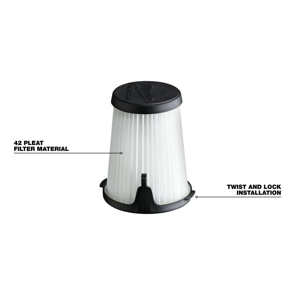 Milwaukee 2pk Dry Pick Up Filter for 0850-20 Vacuum, large image number 3
