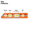 Klein Tools 4 Vial 8 Inch Magnetic Pitch Vial Torpedo Level, small image number 2