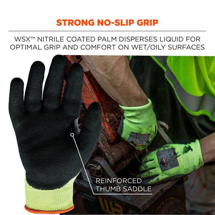 Ergodyne 7041 Certified Nitrile Coated Cut-Resistant Gloves XS Lime, large image number 3