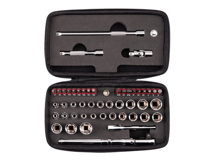 Tekton 1/4 Inch Small Engine Repair Kit, Flex Head Ratchet, Case, 50 Pieces, large image number 0