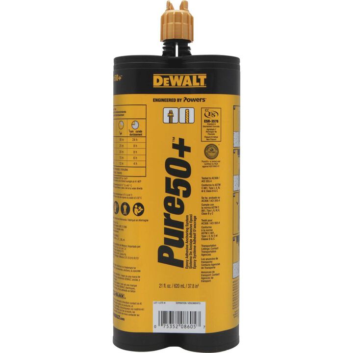 DEWALT Pure50+ 20.5 Oz Epoxy Injection Adhesive Anchoring System