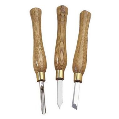 PSI Woodworking Products 3 Piece Carbide Tipped Pen Turning Lathe Chisel Set