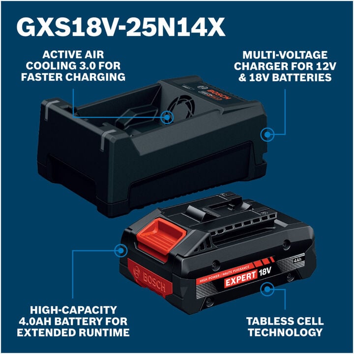 Bosch 18V Starter Kit with 4Ah Battery & Charger, large image number 1