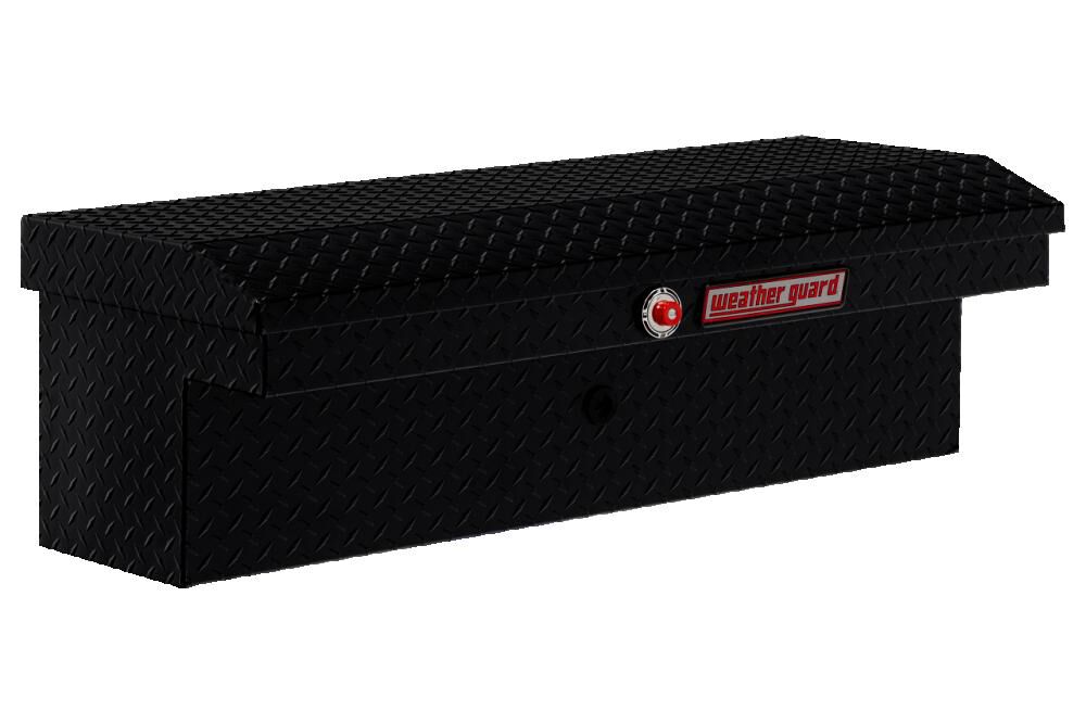 Weather Guard 41in Low Profile Lo-Side Truck Tool Box Aluminum Gloss Black - 180-5-03