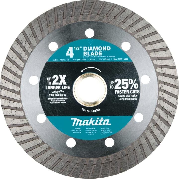 Makita 4 1/2 Inch Turbo Rim Diamond Blade for Soft Materials