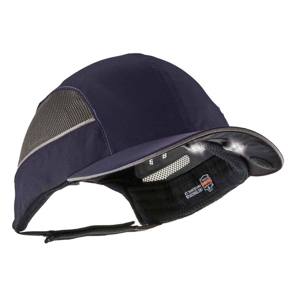 Ergodyne Skullerz 8960 Bump Cap Hat Short Brim Navy with LED Lighting Technology – 23373
