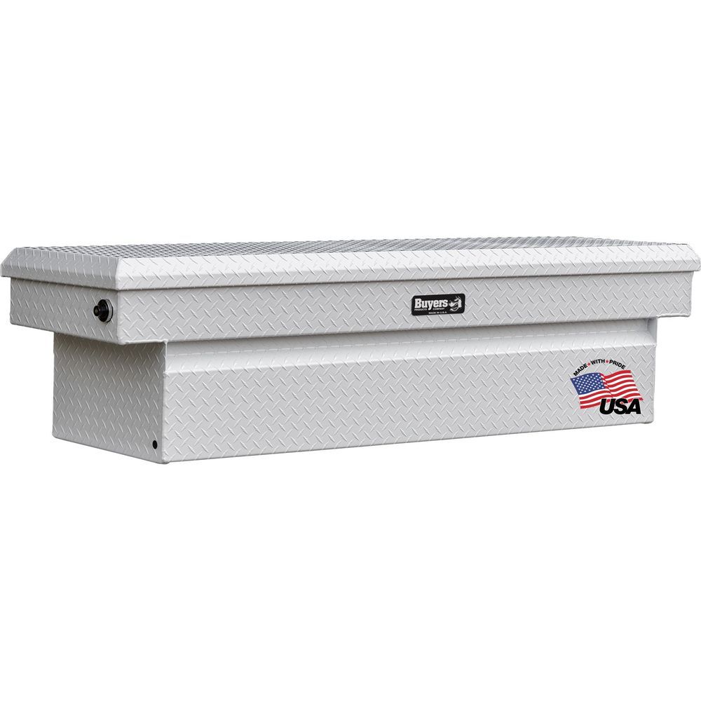 Buyers Products Company 18 x 20 x 71 Inch Diamond Tread Aluminum Crossover Truck Tool Box Gloss White, large image number 1
