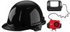 Milwaukee Black Front Brim Vented Hard Hat with 4pt Ratcheting Suspension Type 1 Class C & BOLT Cooling Fan Bundle, small image number 1