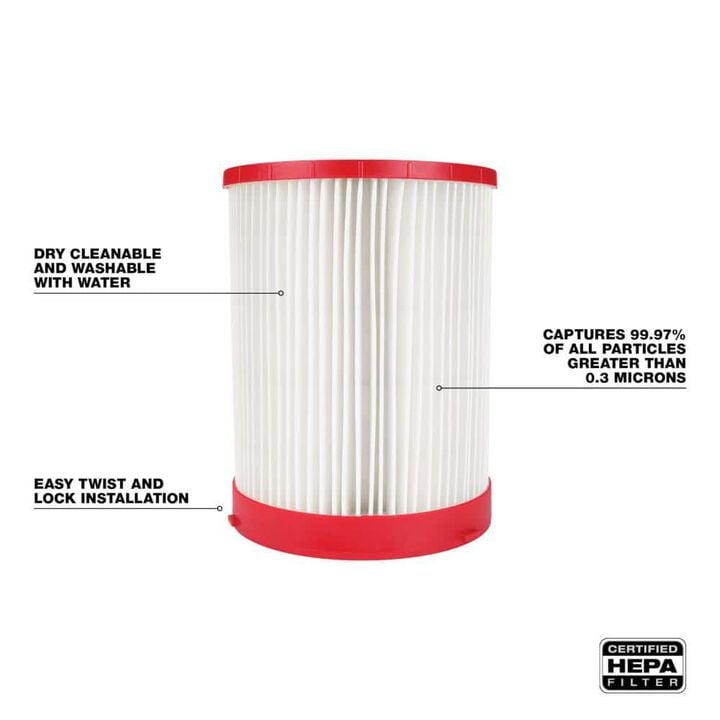 Milwaukee 2-Piece HEPA Filter and Foam Wet Filter Kit, large image number 3