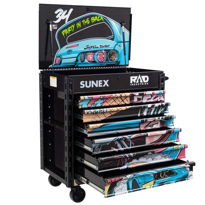 Sunex 39 Inch 6 Drawer Premium Service Cart with RAD DAN Design, large image number 1