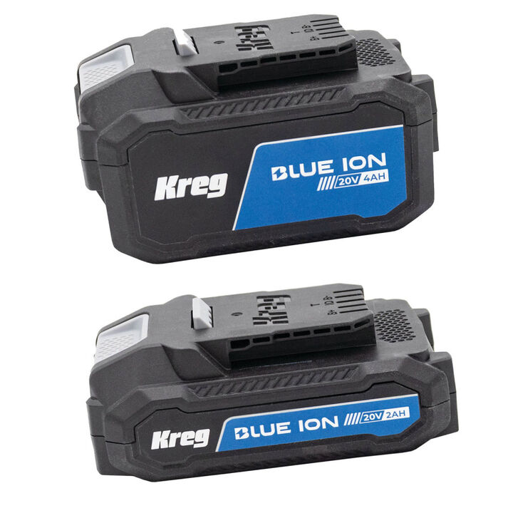 Kreg Blue Ion 20V 4.0 Ah and 2.0 Ah Lithium Ion Battery Pack Bundle
