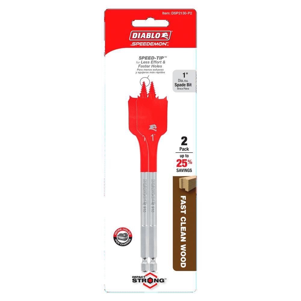 Diablo Tools 1in x 6in SPEEDemon Spade Bit 2 Pack, large image number 3