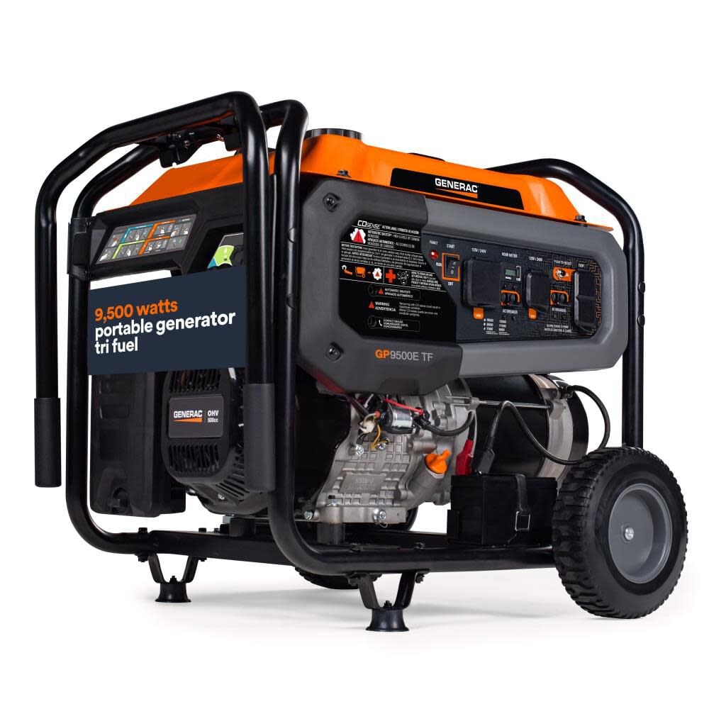 Generac GP Series 12, 500 Watt Tri-Fuel 49-State Portable Generator with COsense Technology – 8063