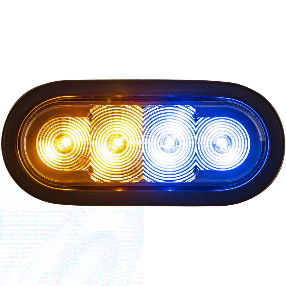 Buyers Products Company 6 Inch LED Oval Strobe Light with Amber/Blue LEDs and Clear Lens – SL62AB