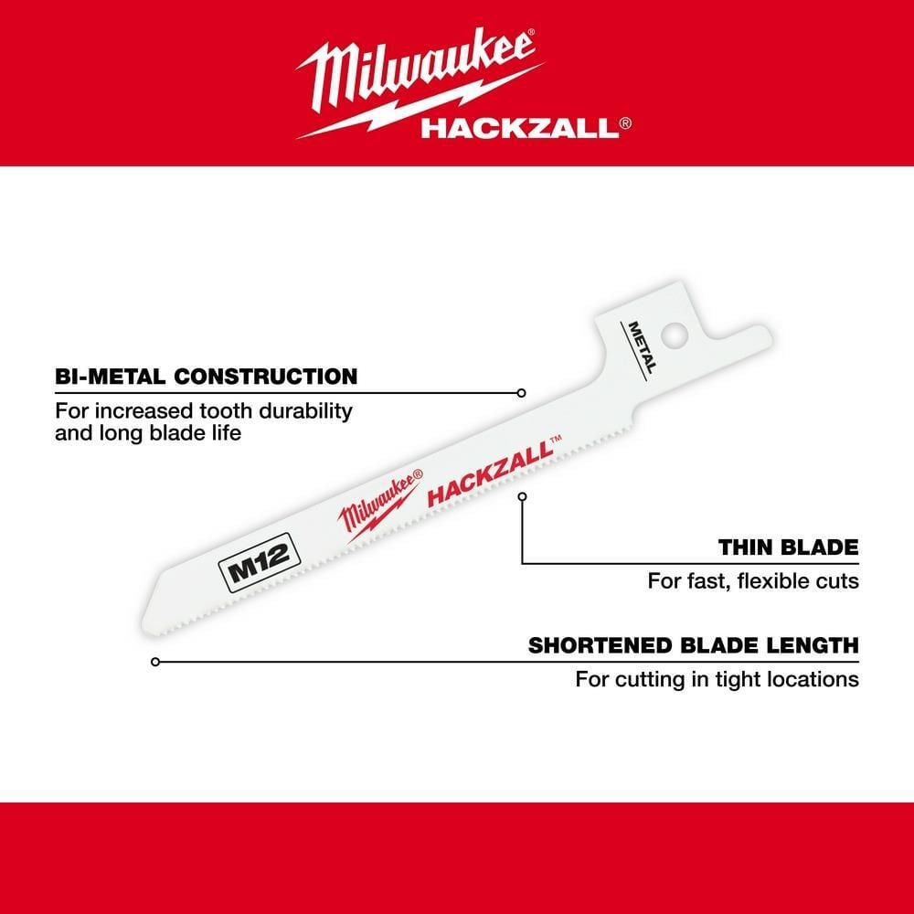 Milwaukee M12 HACKZALL Bi-Metal Blade - Metal Scroll 5PK, large image number 5